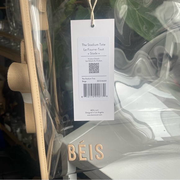 BÉIS Stadium Clear Tote in Beige NWT - Picture 4 of 6